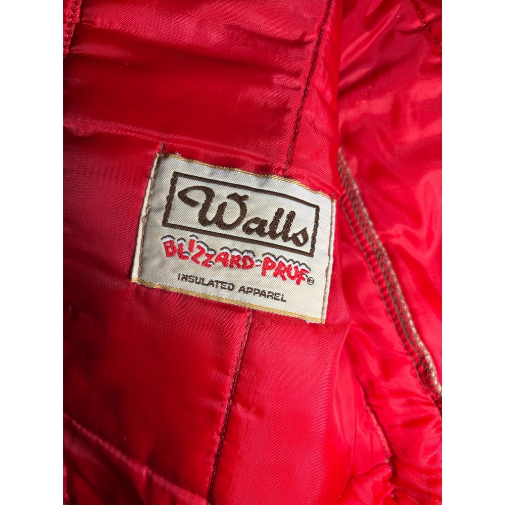 Walls Blizzard-Pruf Insulated Workwear Vest Tan Duck Canvas Red Lining Mens L - Picture 4 of 11